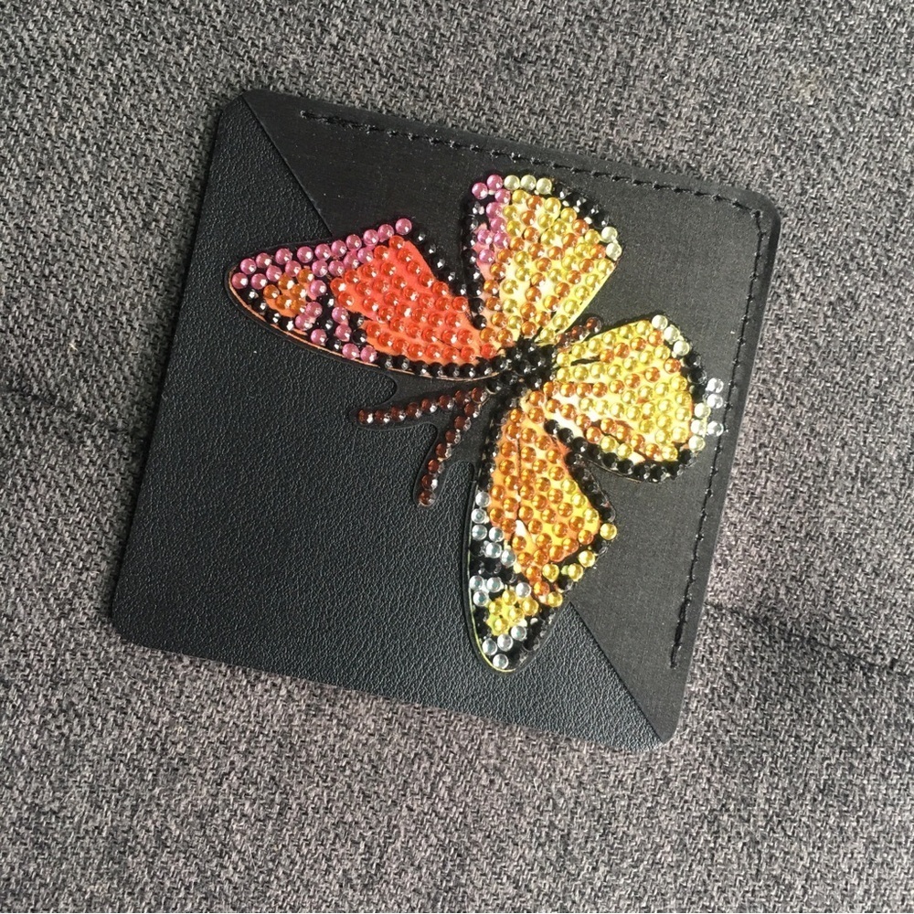 Diamond Art Butterfly Corner Bookmark, Colorful, Sparkly, Bling (ORNG/YLW/PINK) - Picture 5 of 17